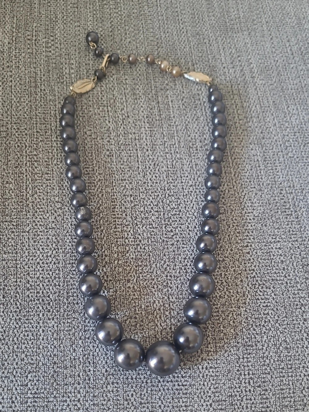 Gray Beaded Statement Necklace